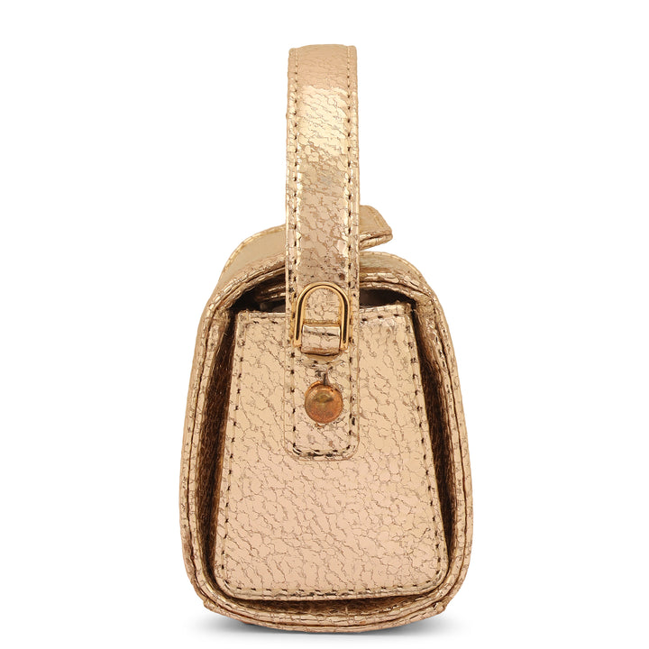 Micro Metallic Leather Sling - Gold