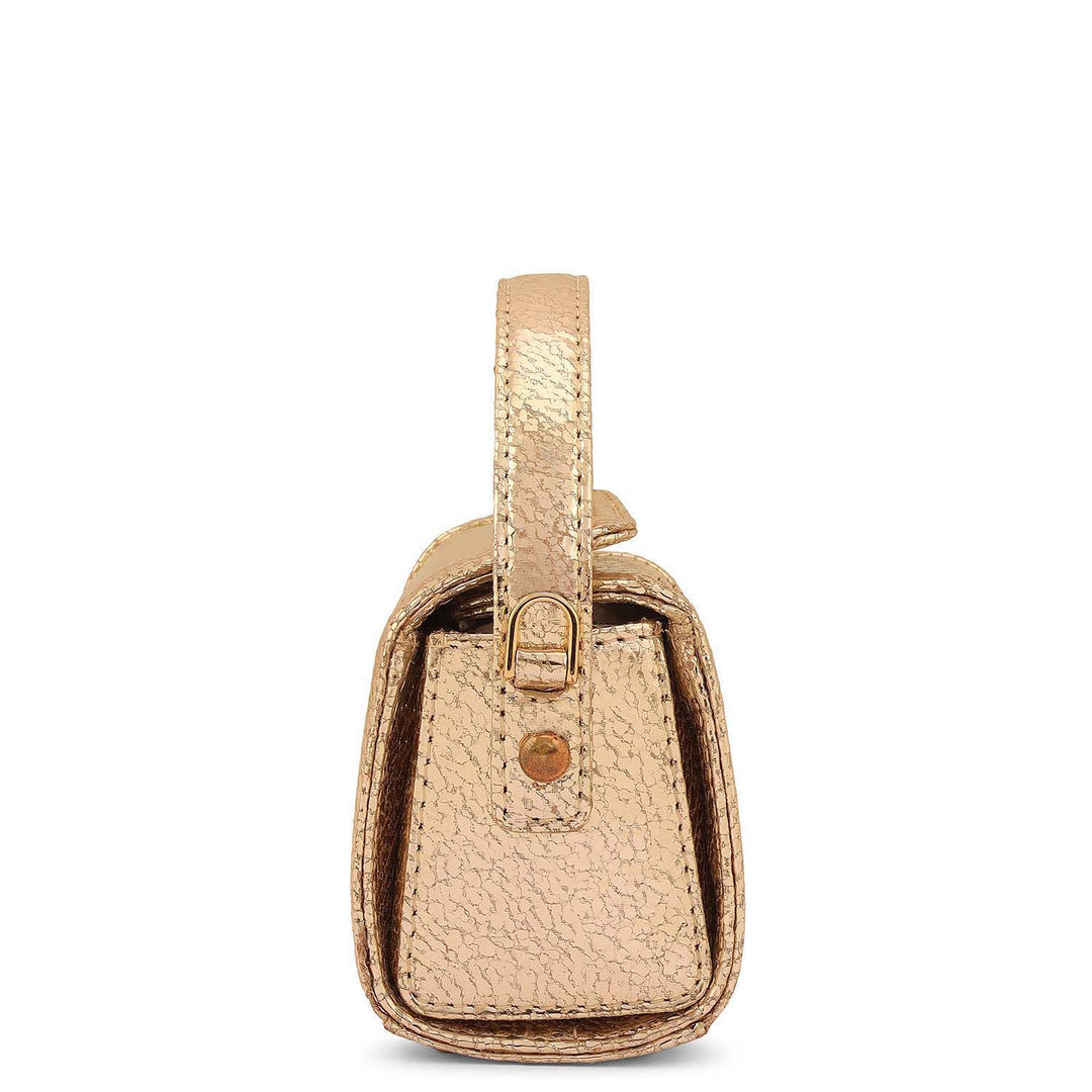 Micro Metallic Leather Sling - Gold