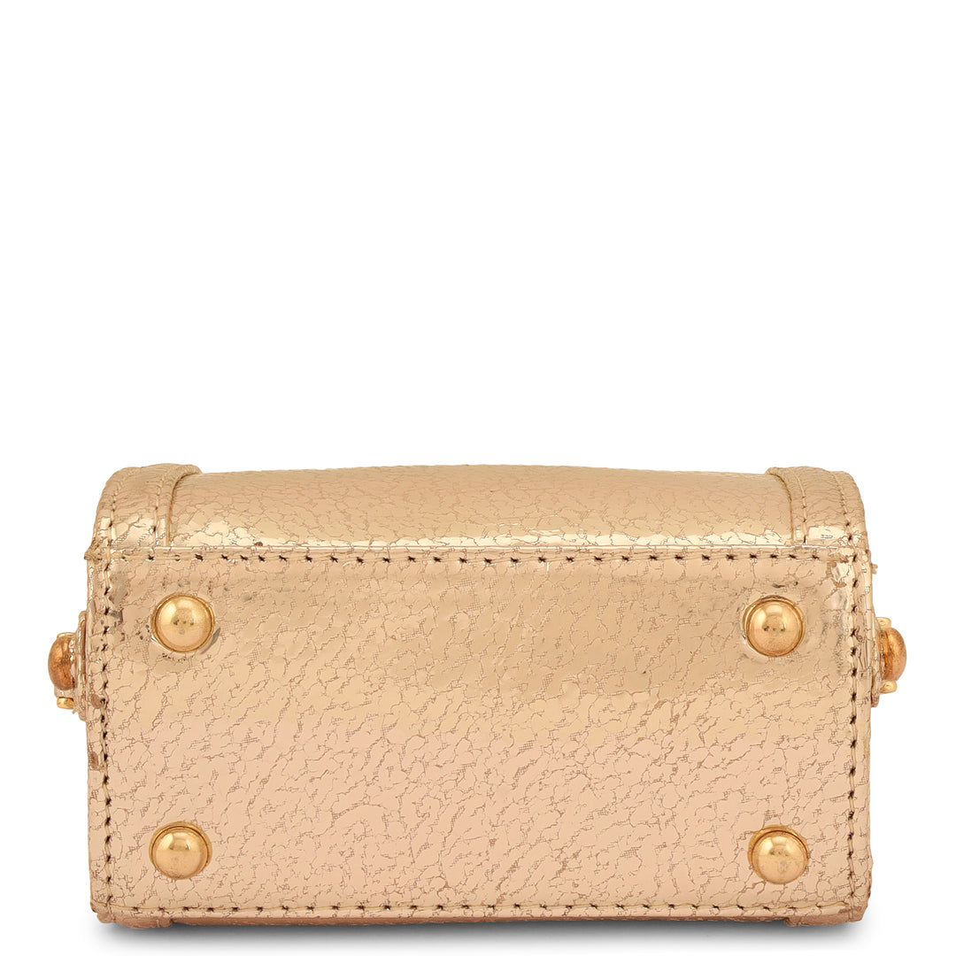 Micro Metallic Leather Sling - Gold
