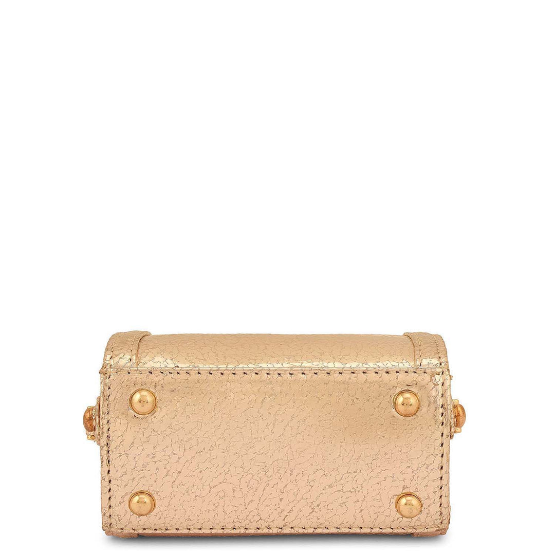 Micro Metallic Leather Sling - Gold