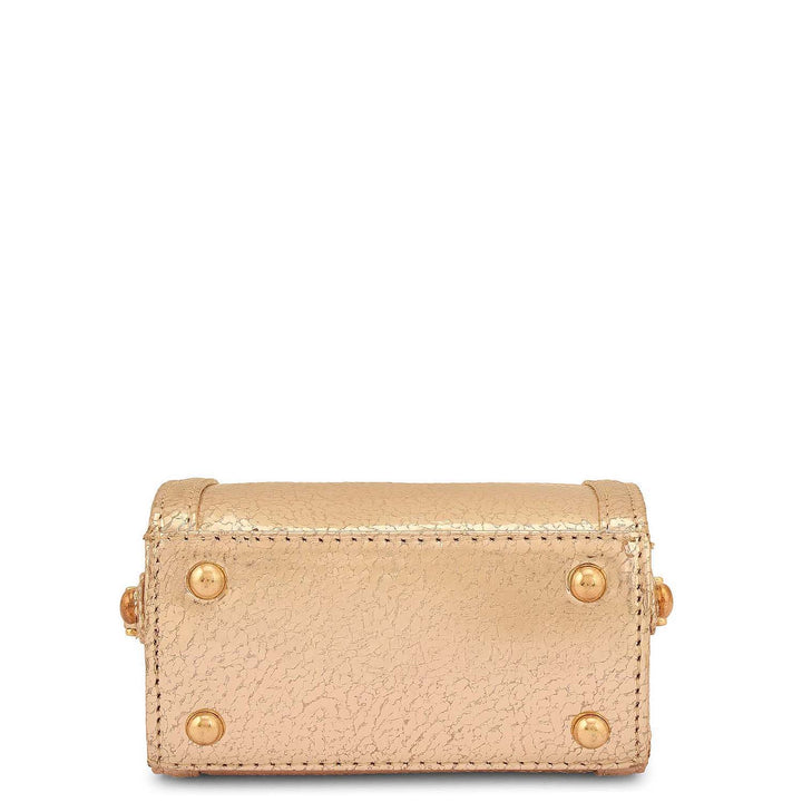 Micro Metallic Leather Sling - Gold