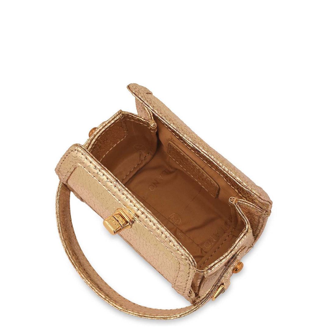 Micro Metallic Leather Sling - Gold