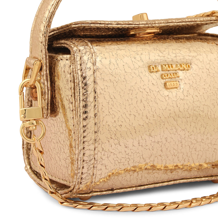 Micro Metallic Leather Sling - Gold
