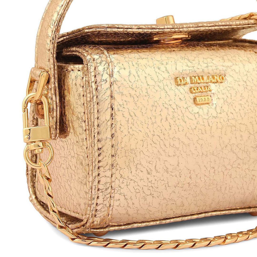 Micro Metallic Leather Sling - Gold