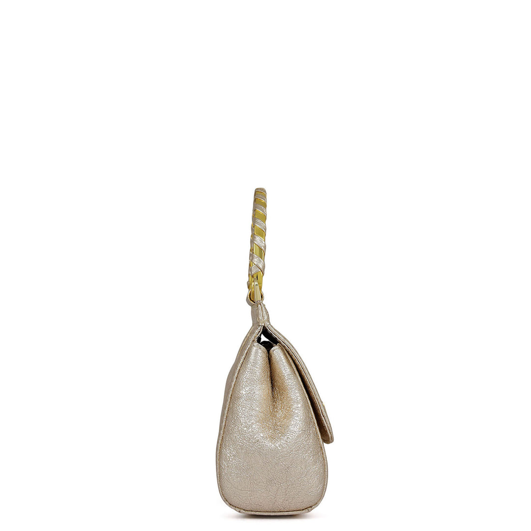 Small Metallic Leather Sling - Gold