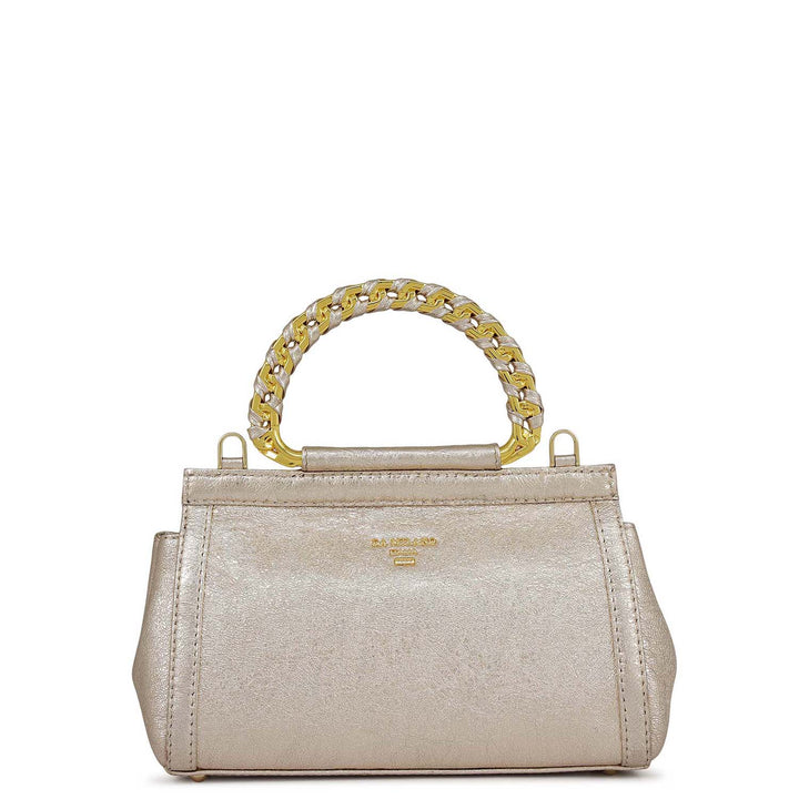 Small Metallic Leather Sling - Gold