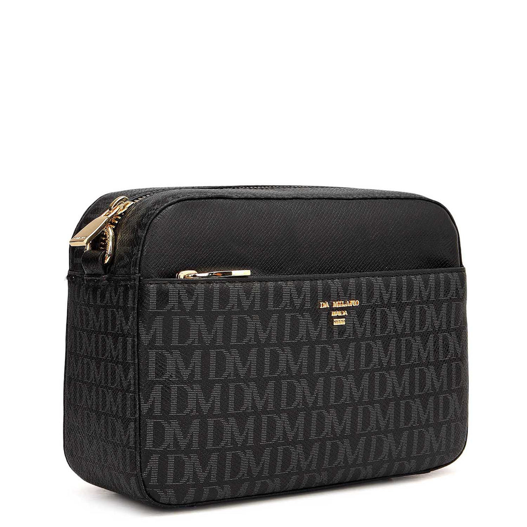 Small Monogram Franzy Leather Sling - Black