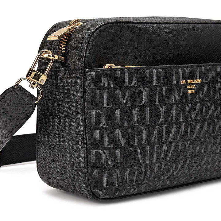 Small Monogram Franzy Leather Sling - Black