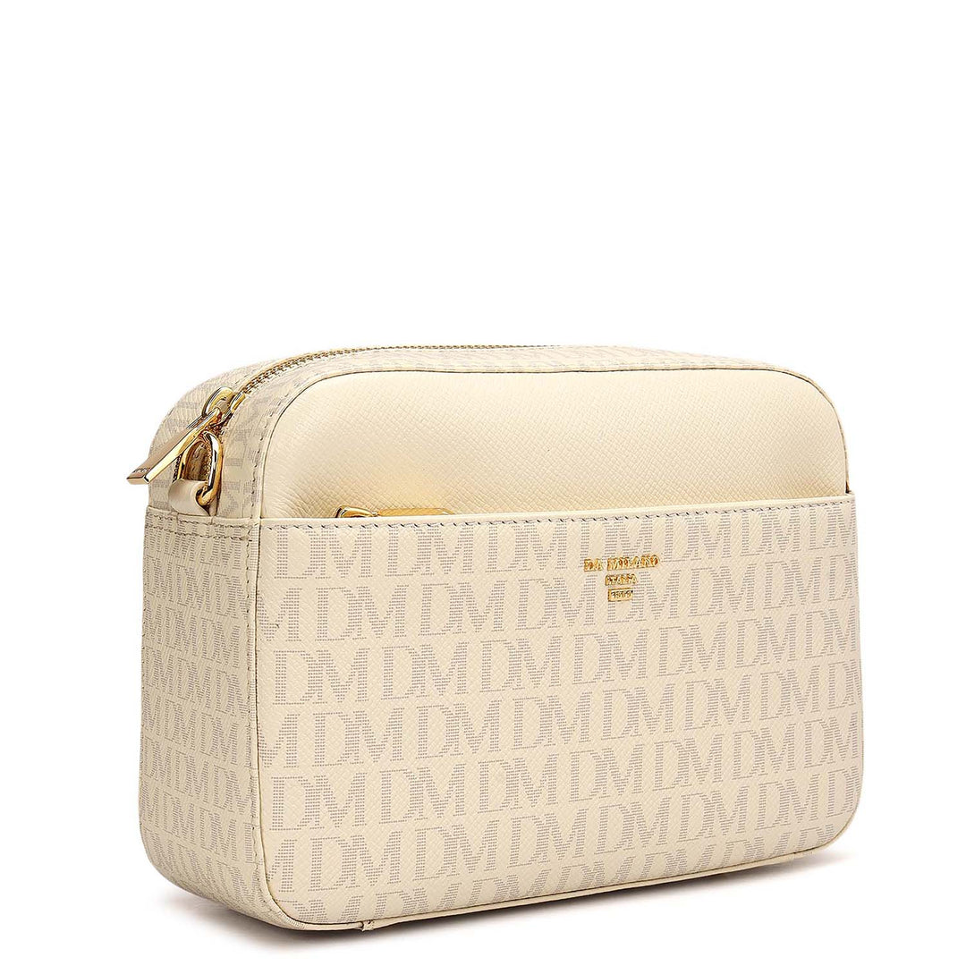 Small Monogram Franzy Leather Sling - Marshmallow