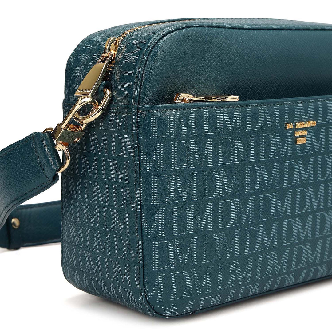 Small Monogram Franzy Leather Sling - Teal