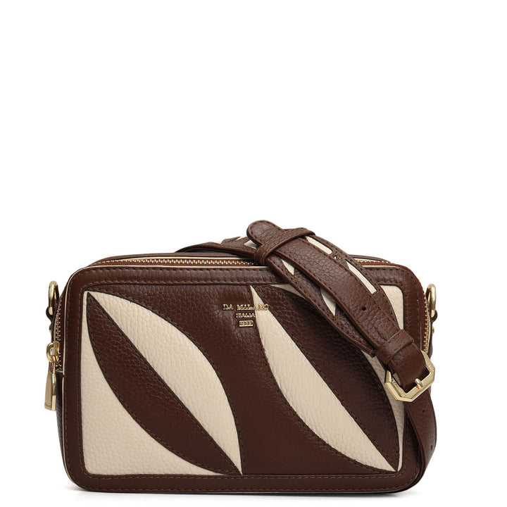 Small Wax Leather Sling - Espresso & Marshmallow