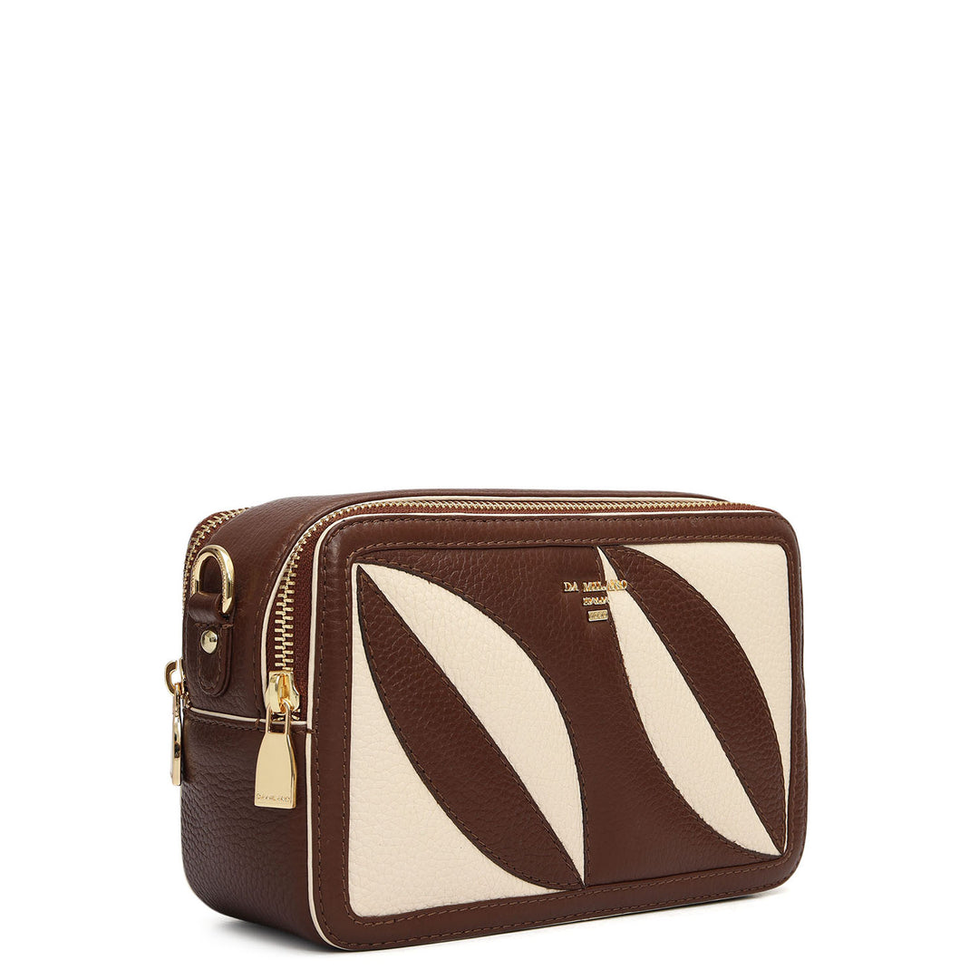 Small Wax Leather Sling - Espresso & Marshmallow