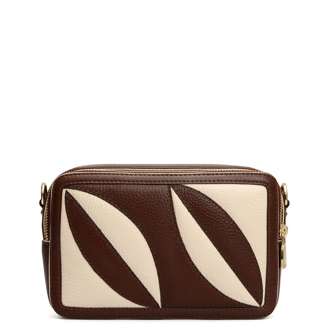 Small Wax Leather Sling - Espresso & Marshmallow