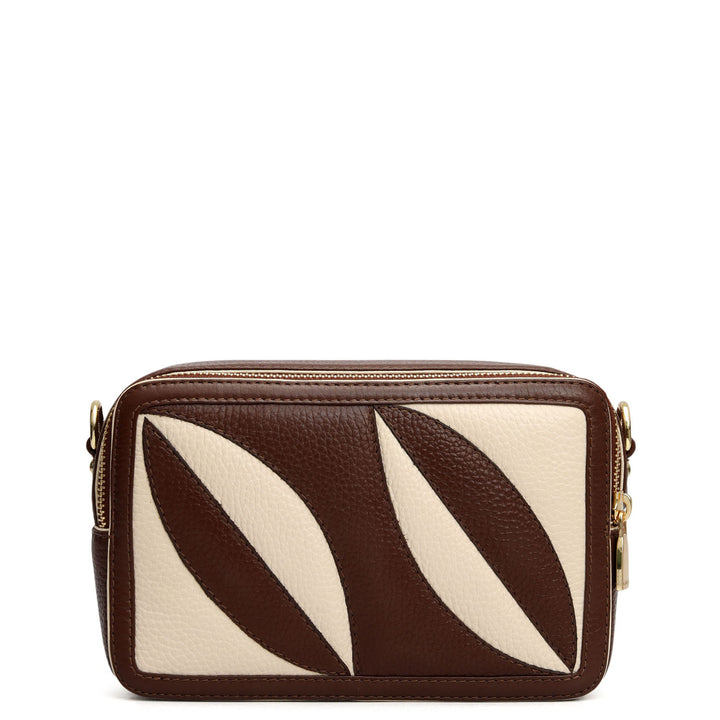 Small Wax Leather Sling - Espresso & Marshmallow