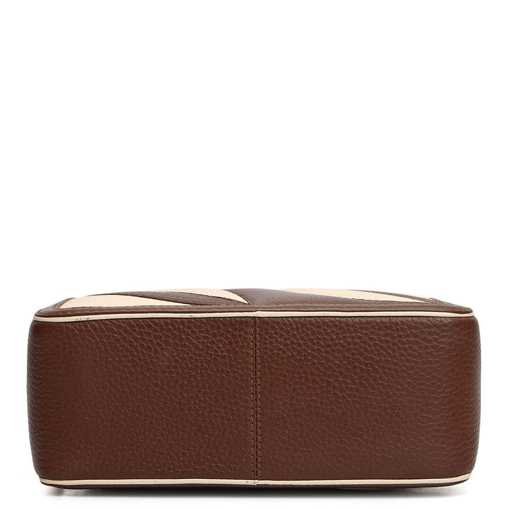 Small Wax Leather Sling - Espresso & Marshmallow