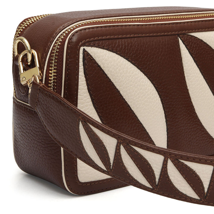 Small Wax Leather Sling - Espresso & Marshmallow