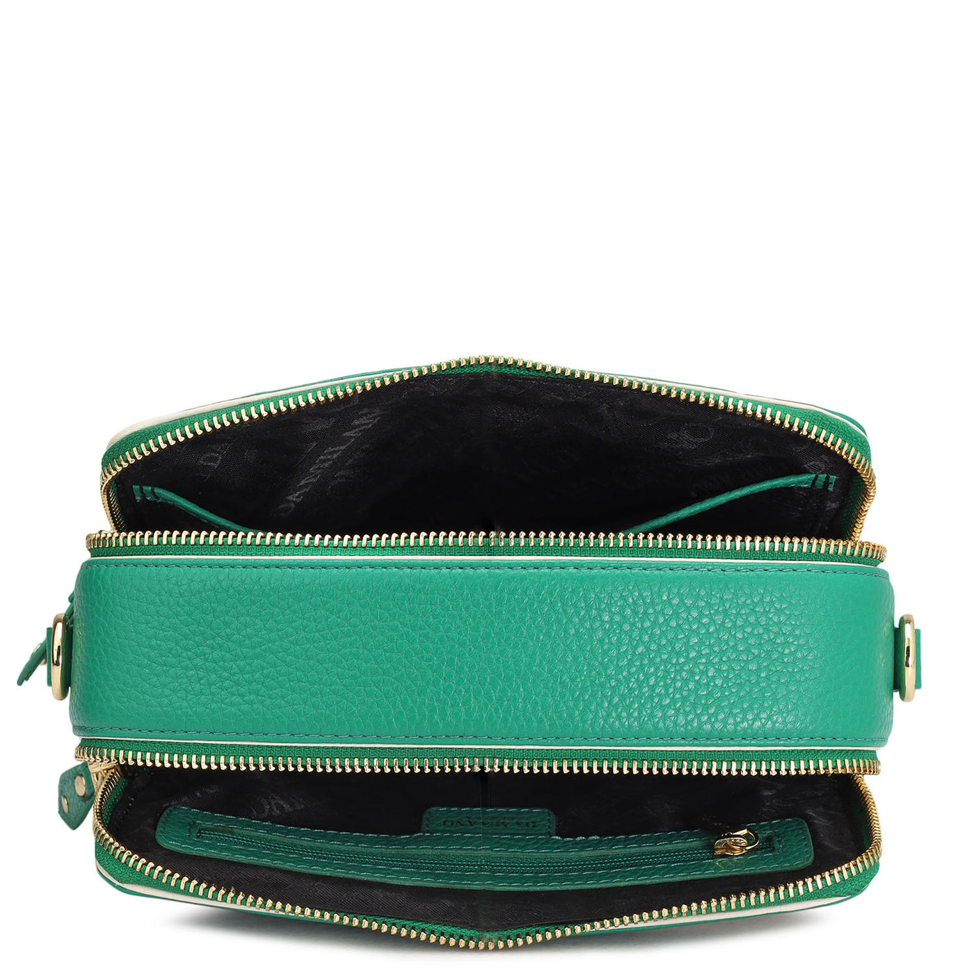 Small Wax Leather Sling - Green & Beige