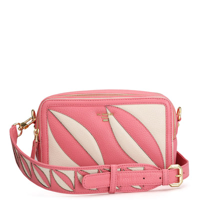 Small Wax Leather Sling - Hyper Pink & Beige