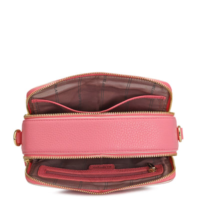Small Wax Leather Sling - Hyper Pink & Beige