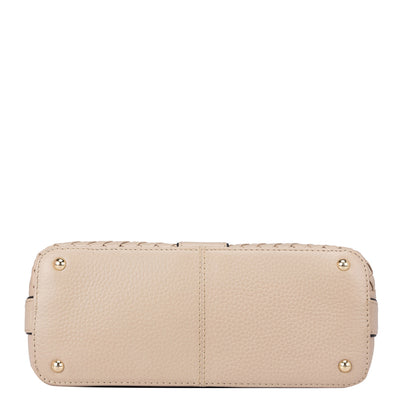 Small Mat Wax Leather Sling - Beige