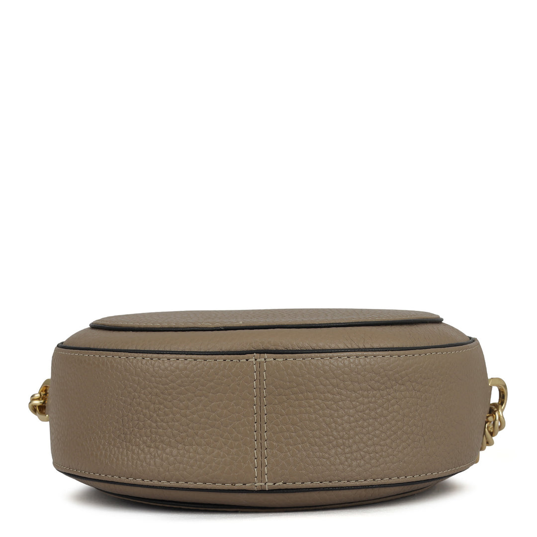 Small Wax Leather Sling - Greyish Taupe