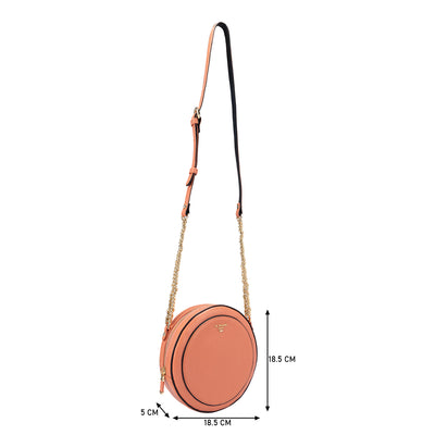 Small Franzy Leather Sling - Salmon