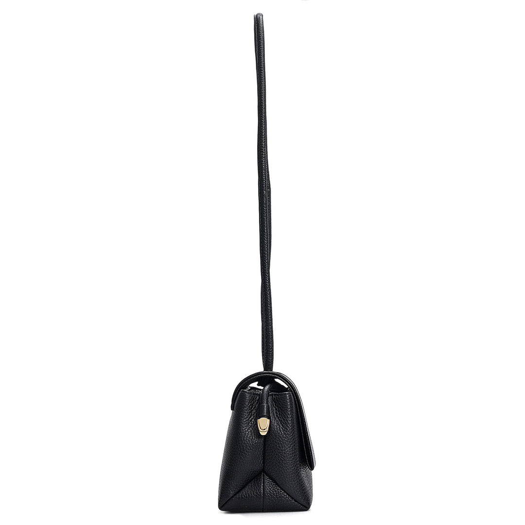 Small Wax Leather Sling - Black