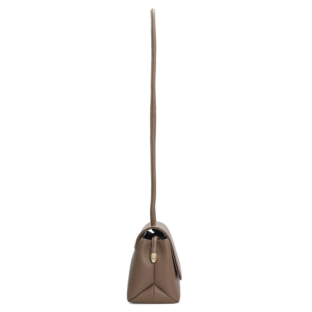 Small Wax Leather Sling - Greyish Taupe