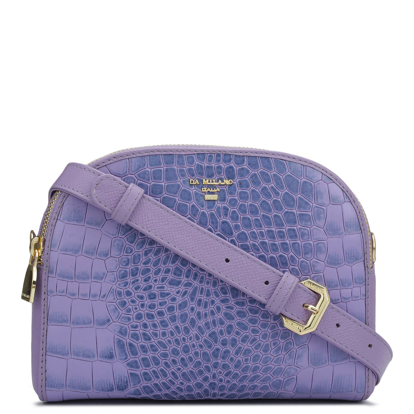 Small Croco Franzy Leather Sling - Purple Haze