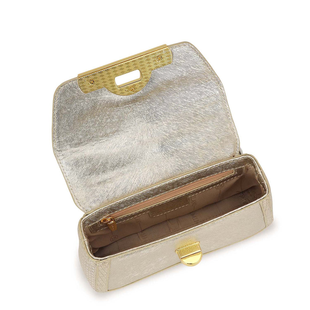 Small Metallic  Leather Sling - Gold