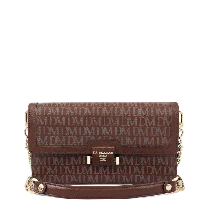 Monogram Leather Ladies Wallet - Brown