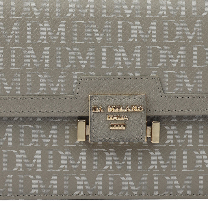 Monogram Leather Ladies Wallet - Grey