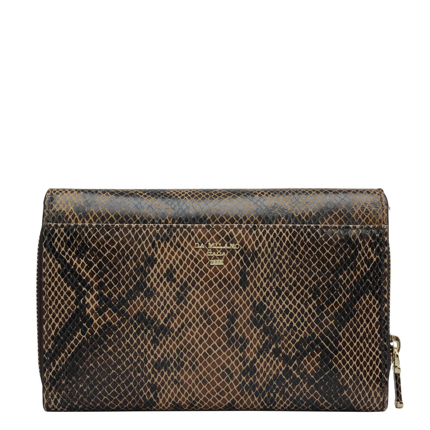 Snake Leather Ladies Sling Wallet - Brown