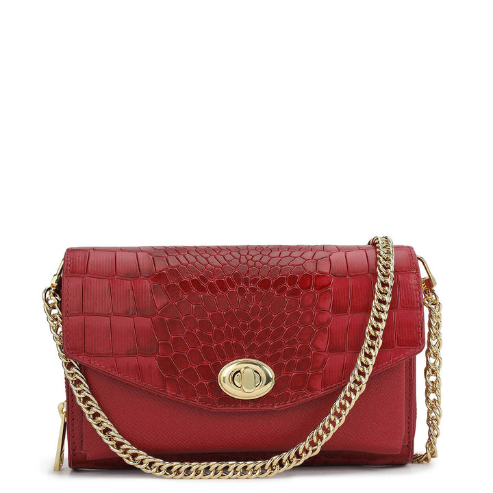 Croco Franzy Leather Ladies Wallet - Plumberry