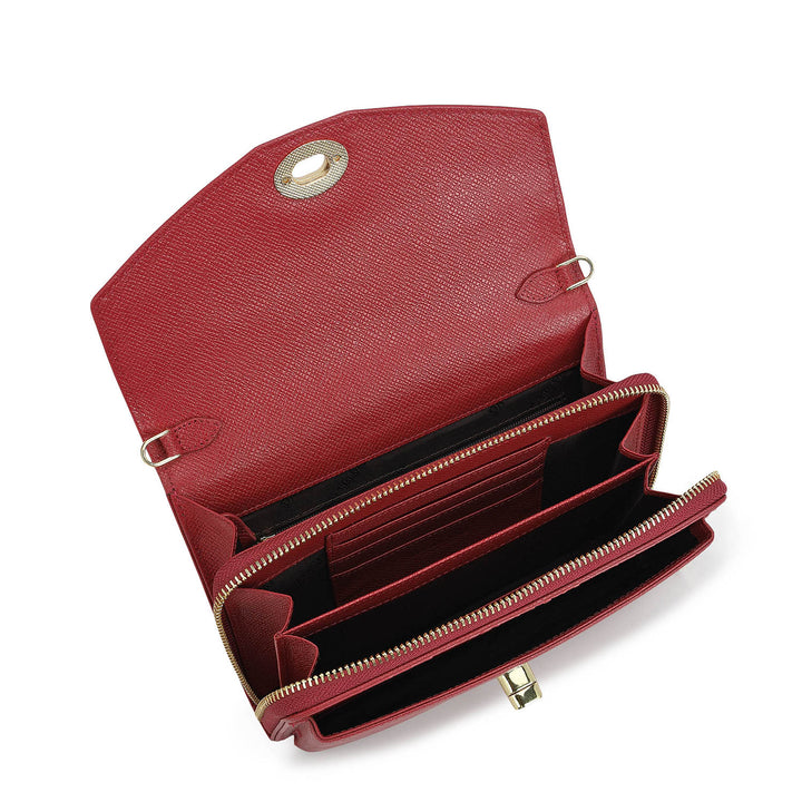 Croco Franzy Leather Ladies Wallet - Plumberry