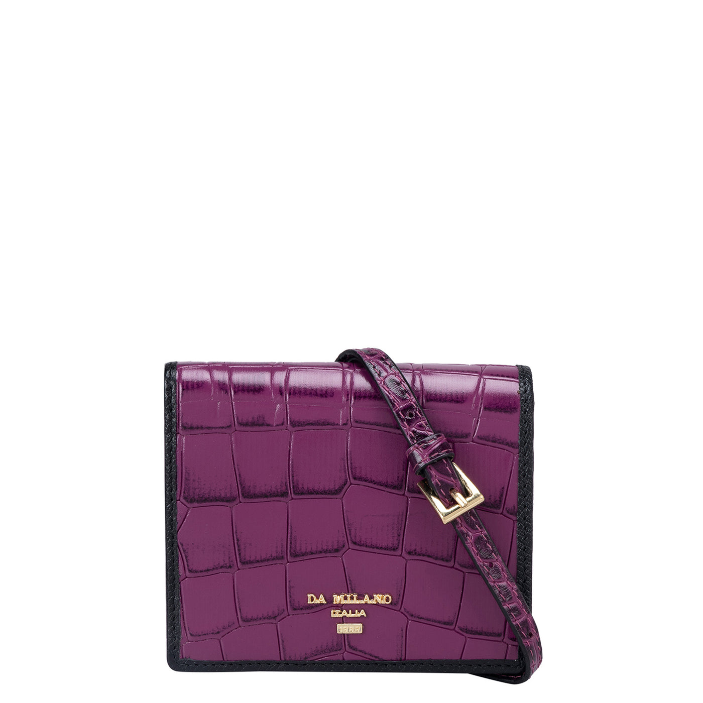 Croco Leather Ladies Wallet - Orchid