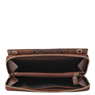 Croco Leather Ladies Wallet - Date