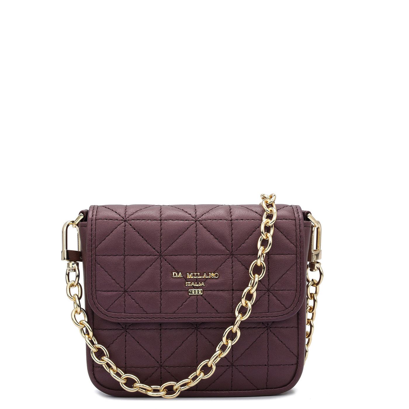 Quilting Leather Ladies Wallet - Plum