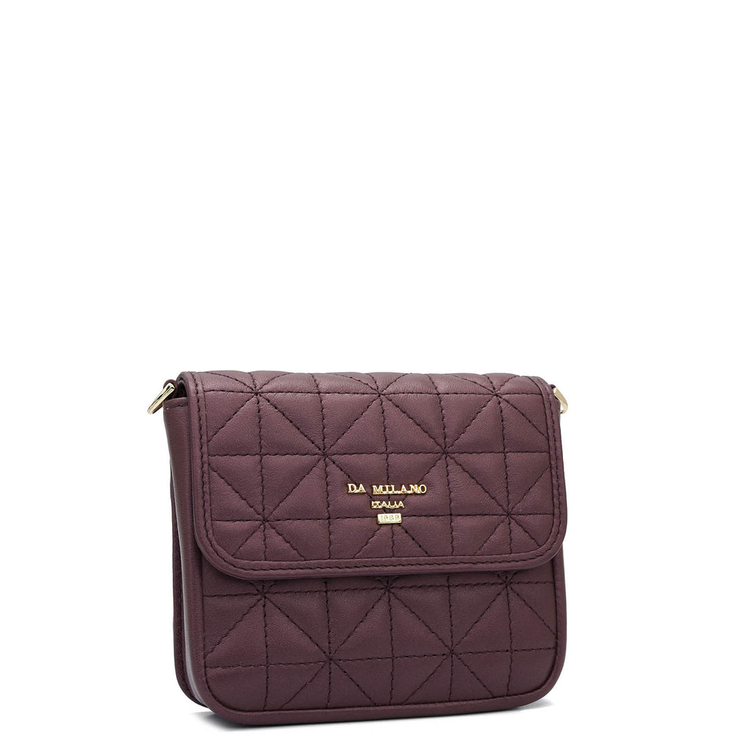 Quilting Leather Ladies Wallet - Plum
