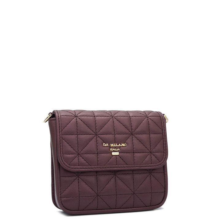 Quilting Leather Ladies Wallet - Plum