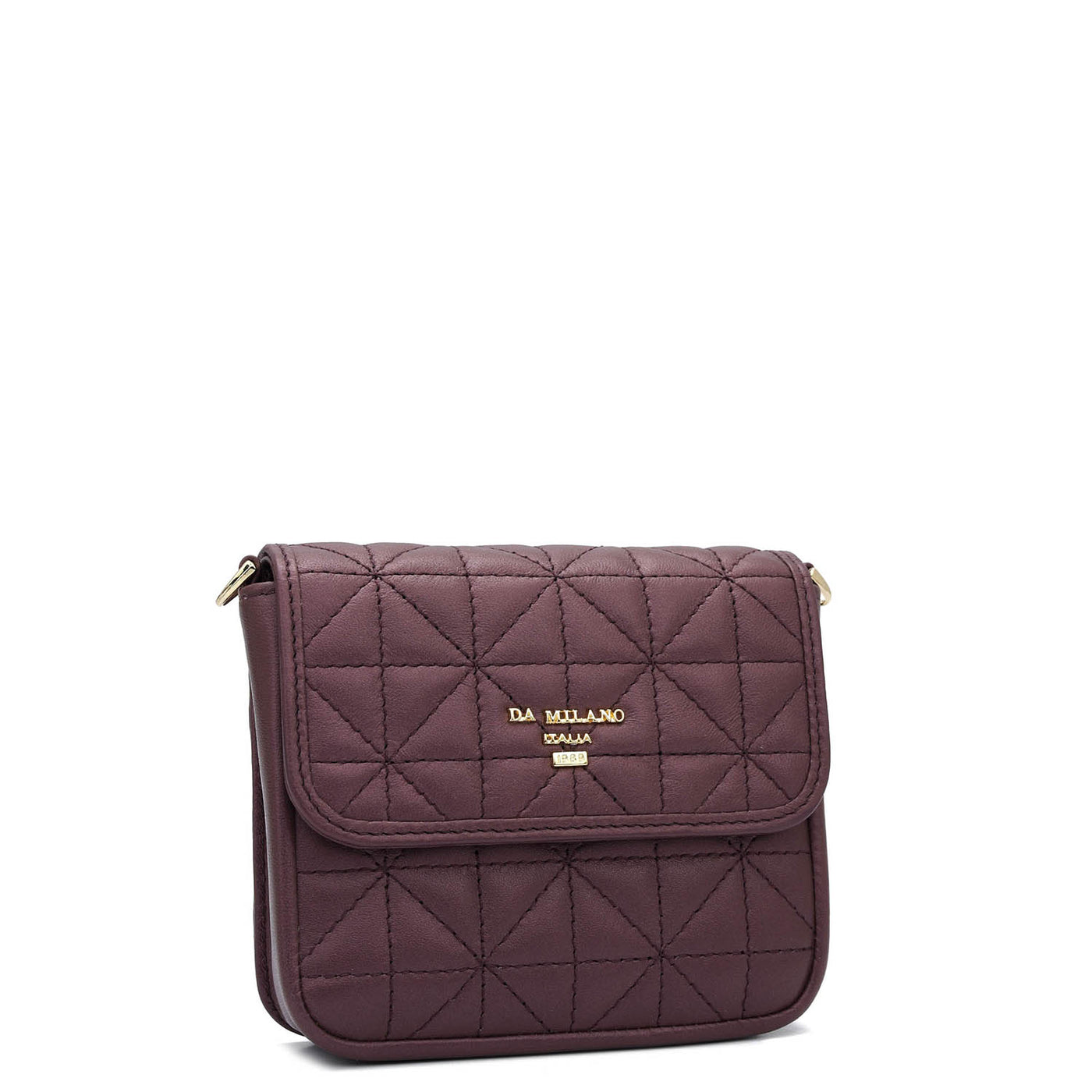 Quilting Leather Ladies Wallet - Plum