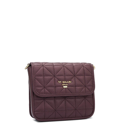 Quilting Leather Ladies Wallet - Plum