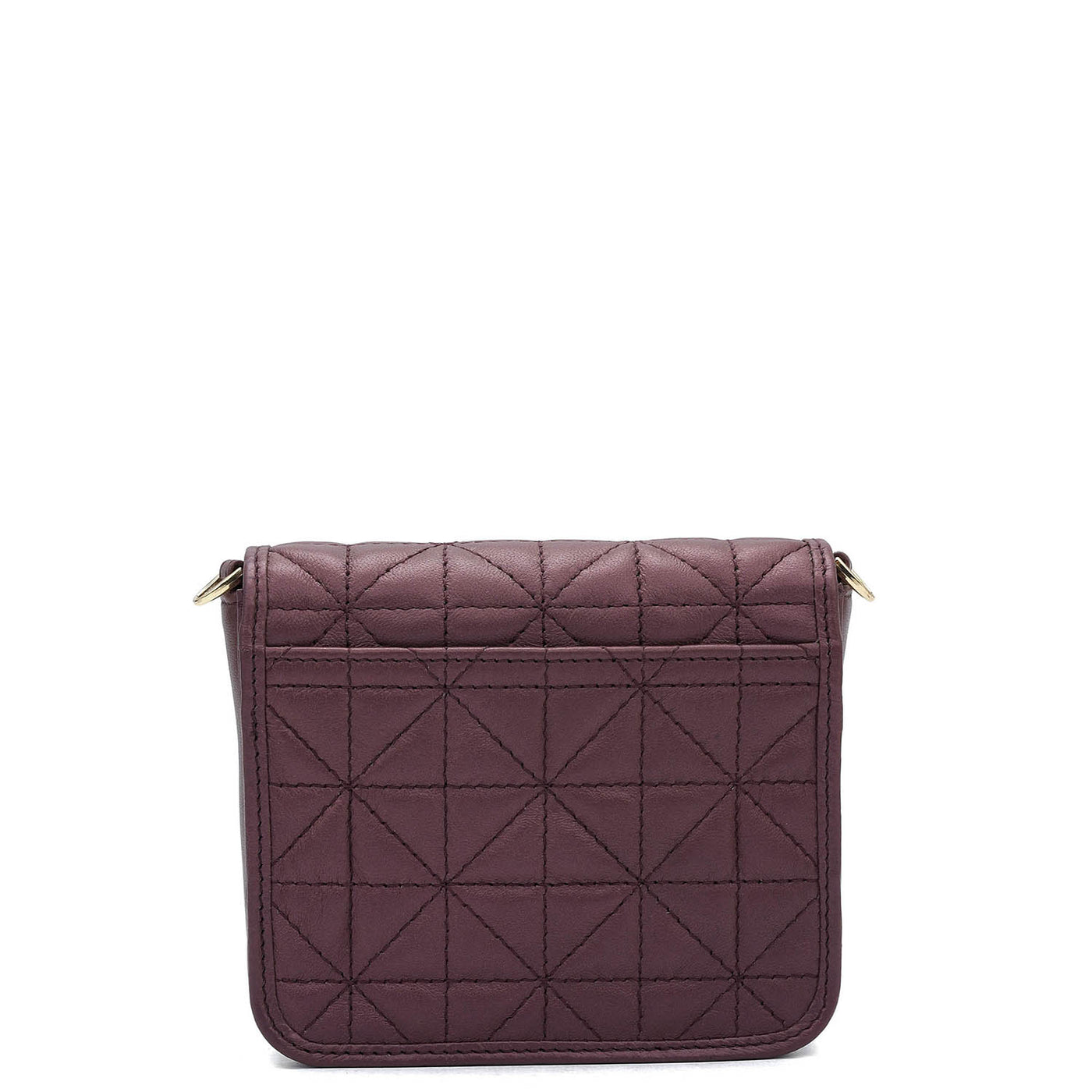 Quilting Leather Ladies Wallet - Plum