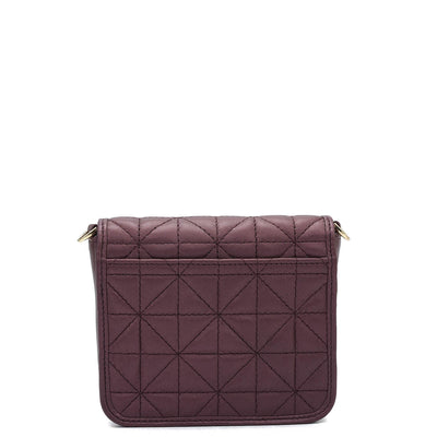 Quilting Leather Ladies Wallet - Plum