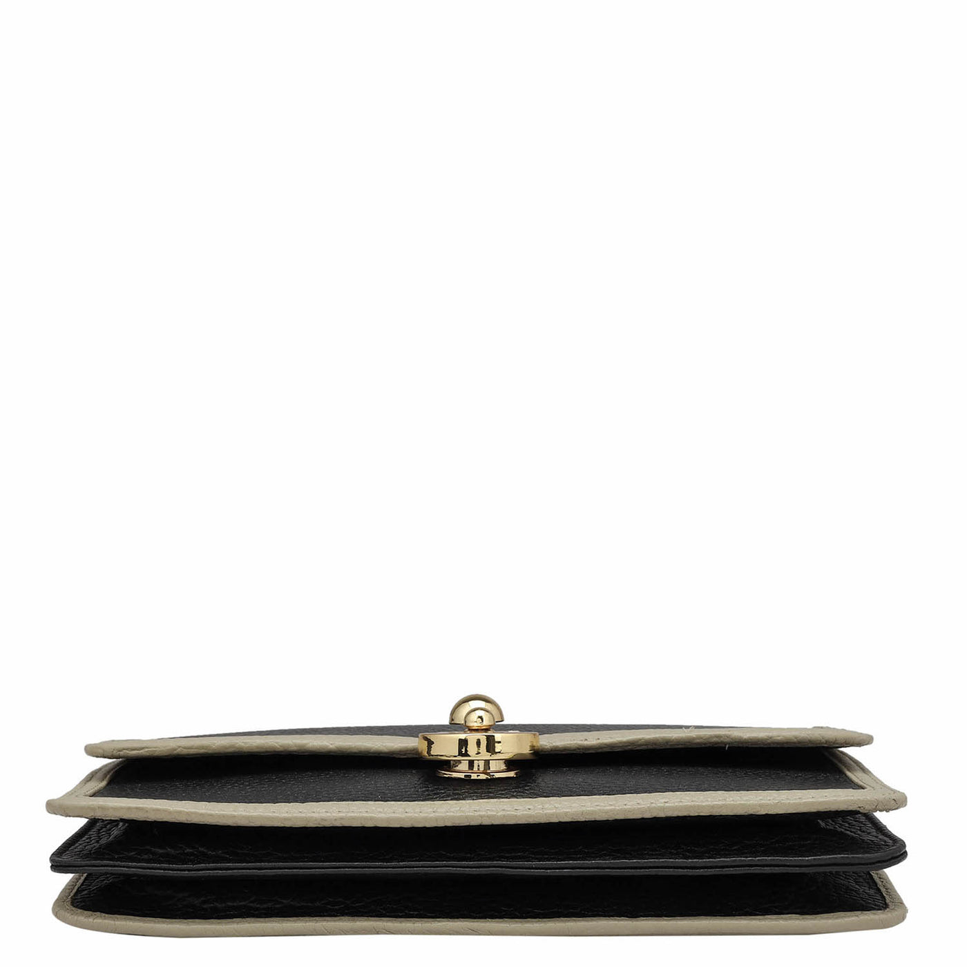 Wax Leather Ladies Sling Wallet - Black