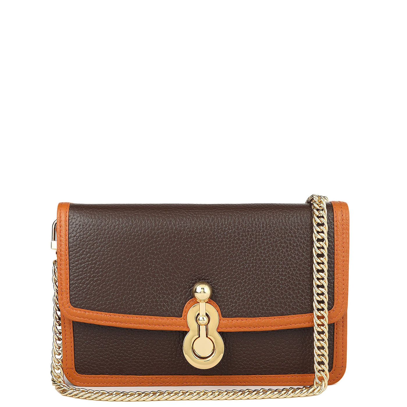 Wax Leather Ladies Sling Wallet - Chocolate