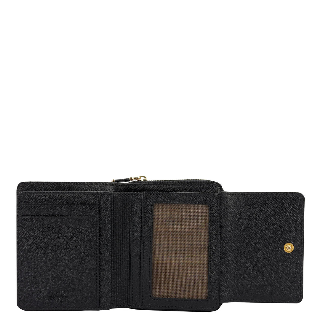 Snake  Leather Ladies Sling Wallet - Silver & Black