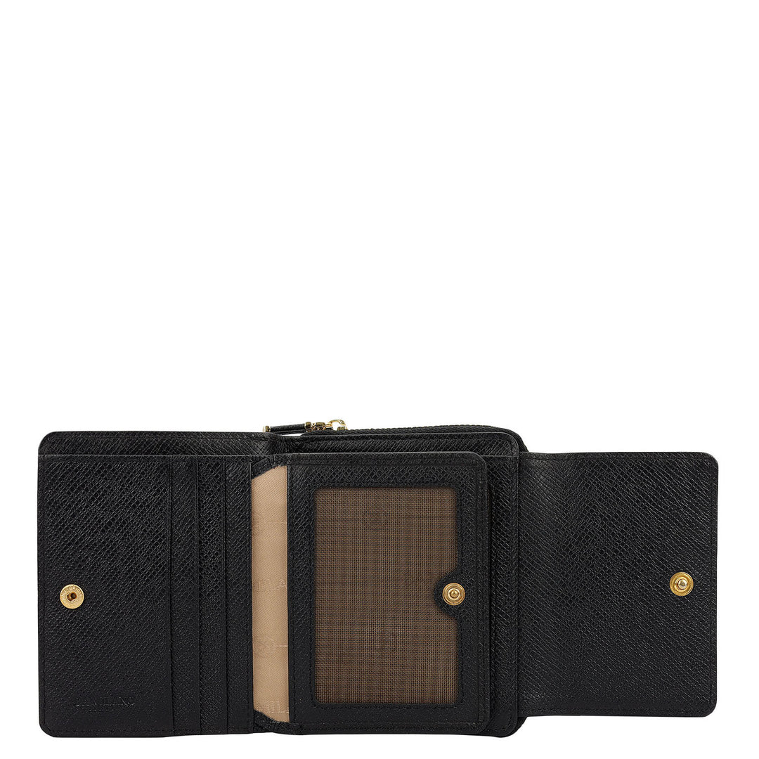 Snake  Leather Ladies Sling Wallet - Silver & Black