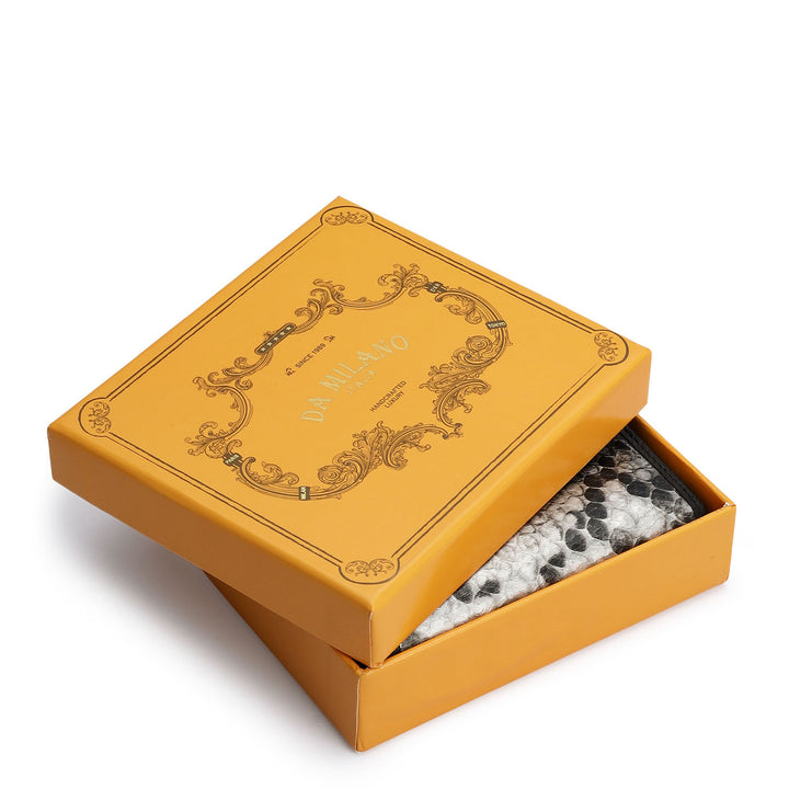 Snake  Leather Ladies Sling Wallet - Silver & Black