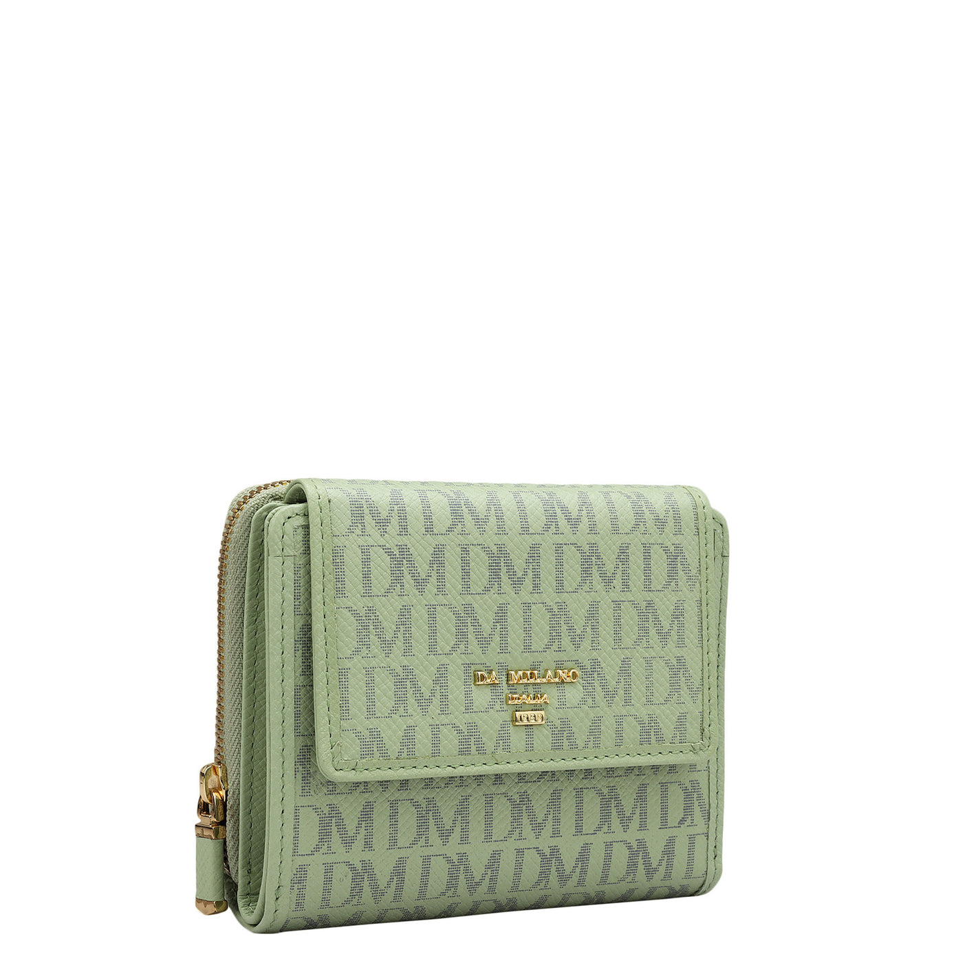 Monogram Leather Ladies Wallet - Mint